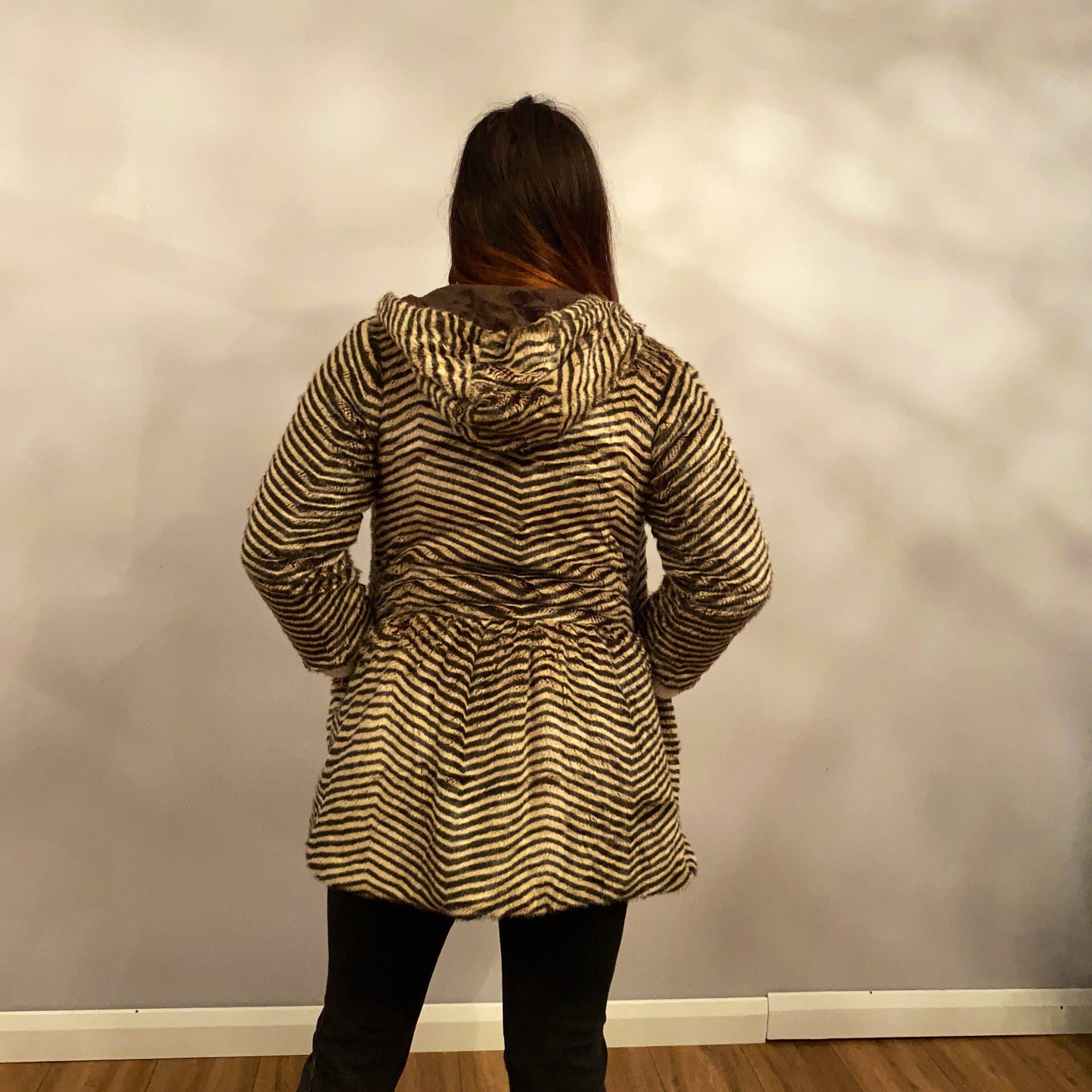 Brown faux fur vintage jacket