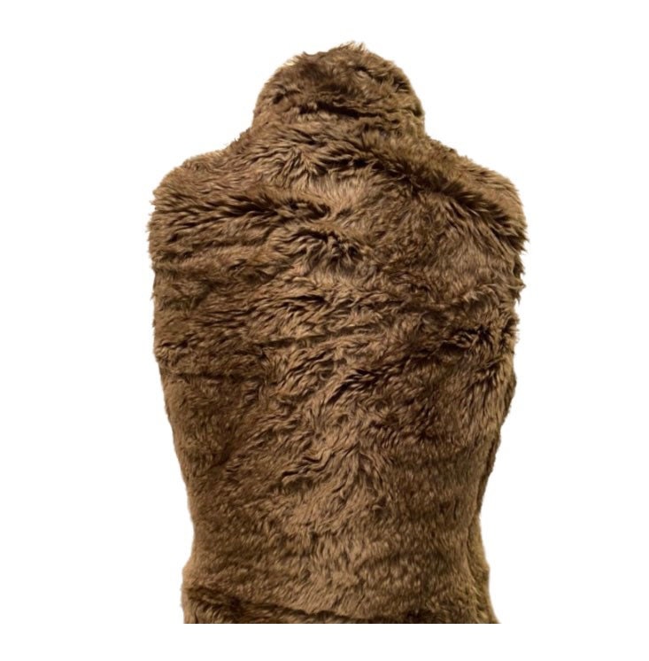 Brown faux fur vintage jacket, Beige faux fur vintage gilet