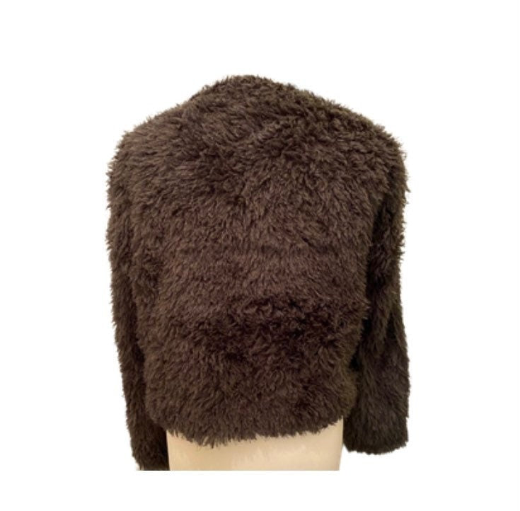 Purple-y grey faux fur vintage jacket