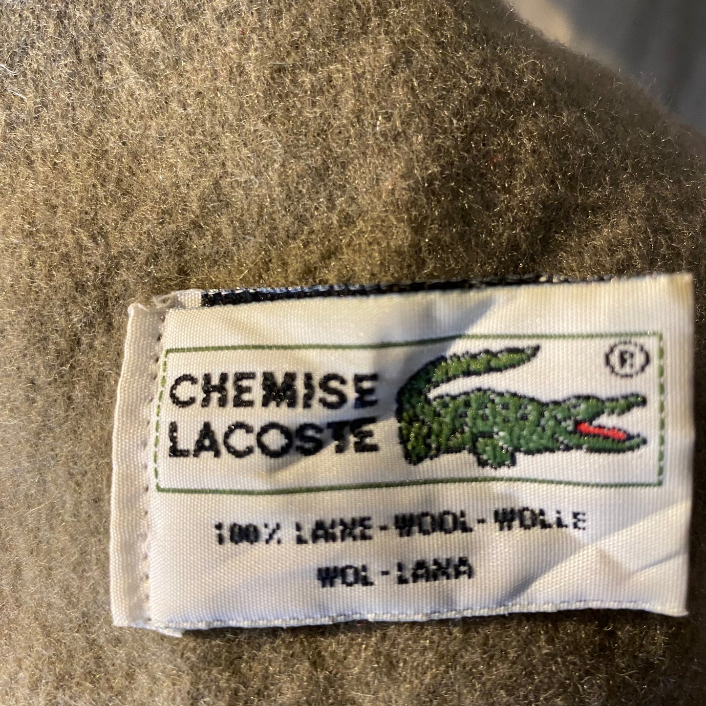 Olive Green Lacoste vintage scarf