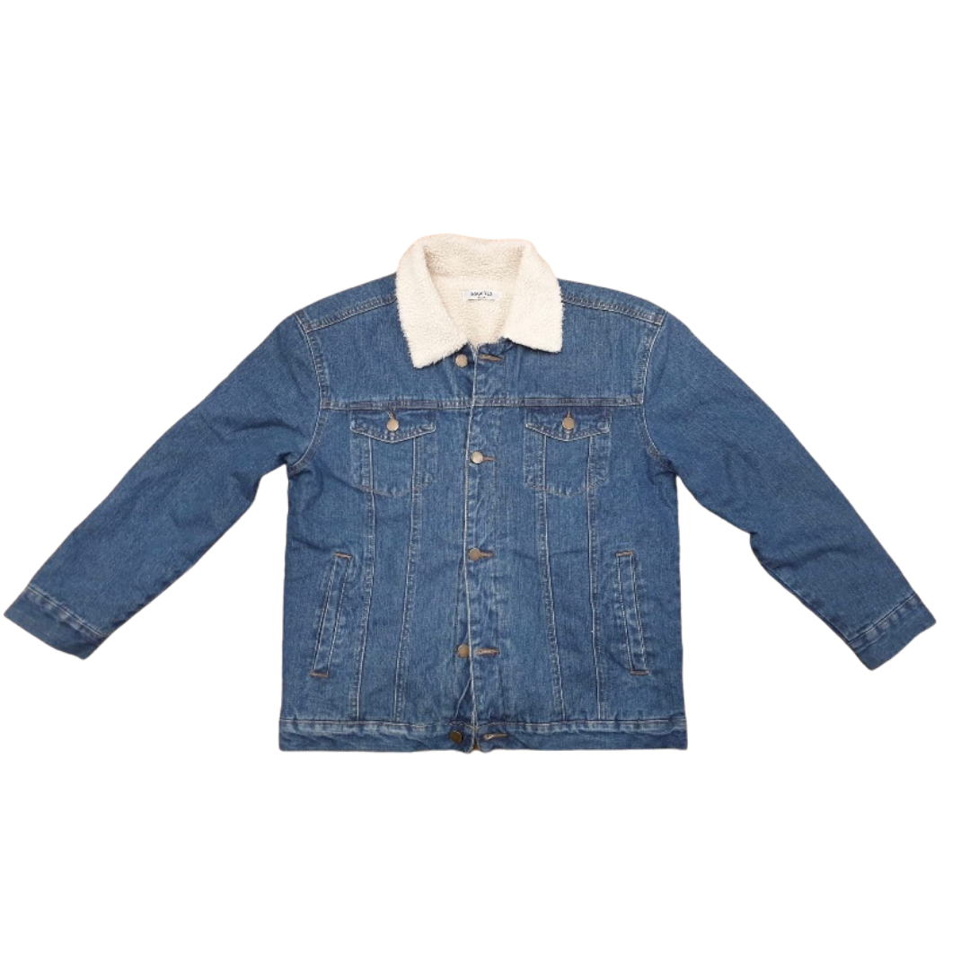 Blue Fleece Lined Vintage Denim Jacket