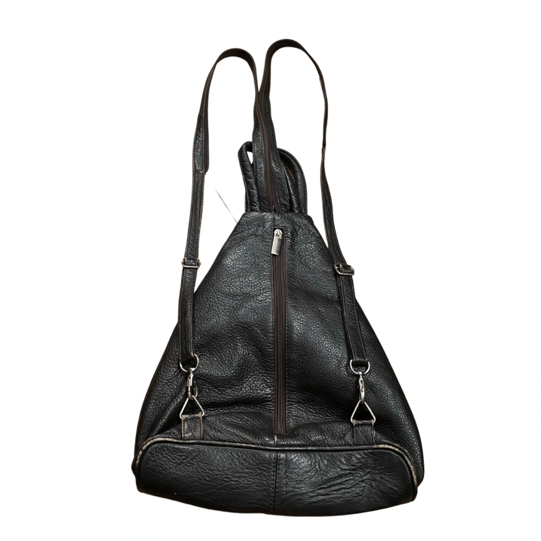 Black Leather Vintage Backpack