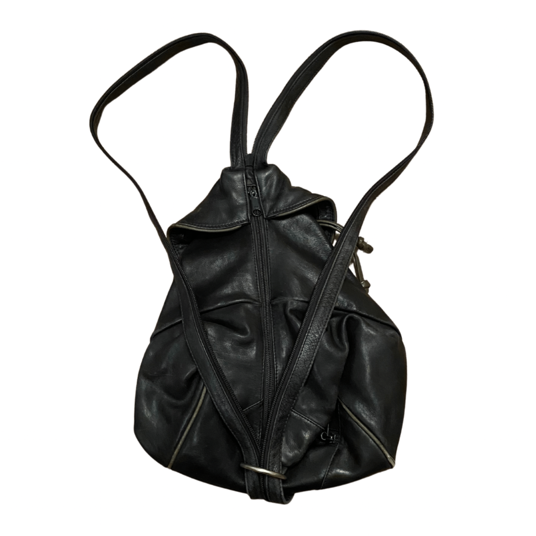 Black Leather Vintage Backpack