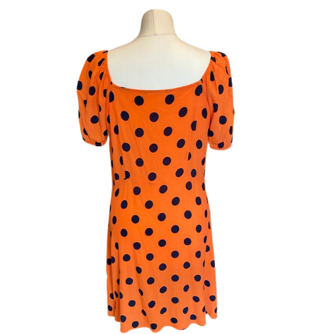 Orange Polka Dot Vintage Tea Dress