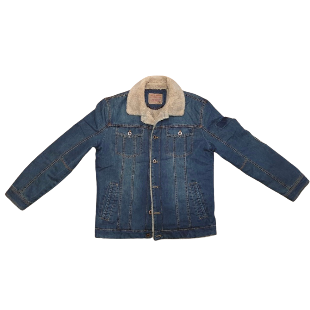 Blue Fleece Lined Vintage Denim Jacket