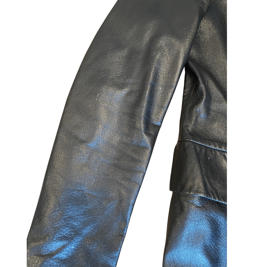 Black Blazer Style Italian Leather Vintage Jacket