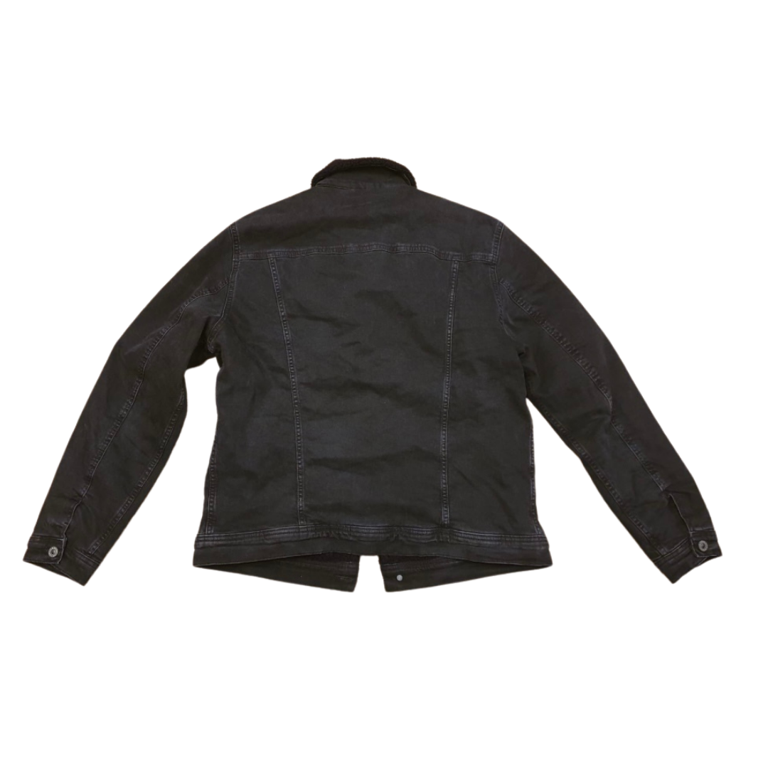 Black Fleece Lined Vintage Denim Jacket
