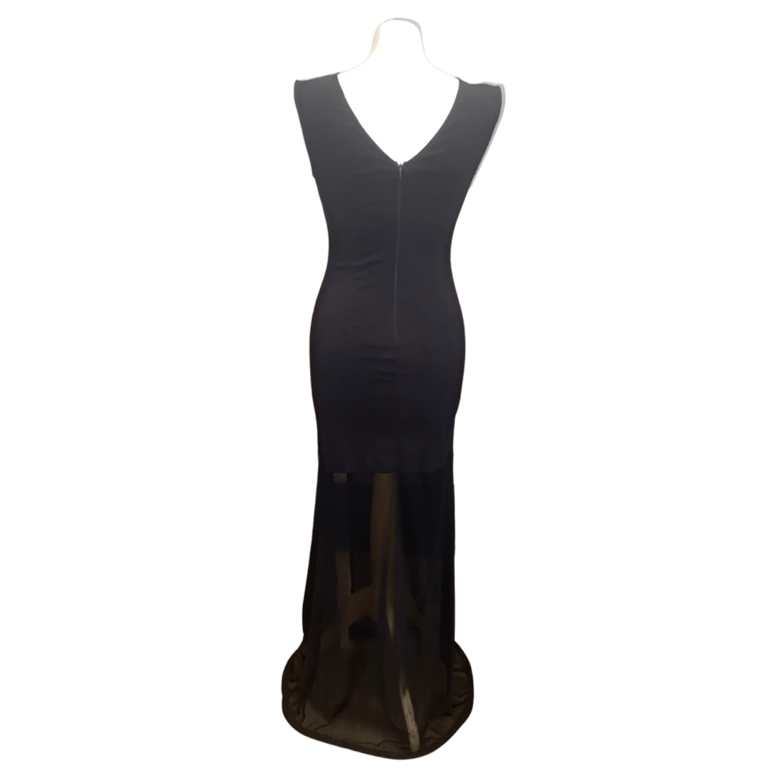 Black & Gold Vintage Maxi Party Dress