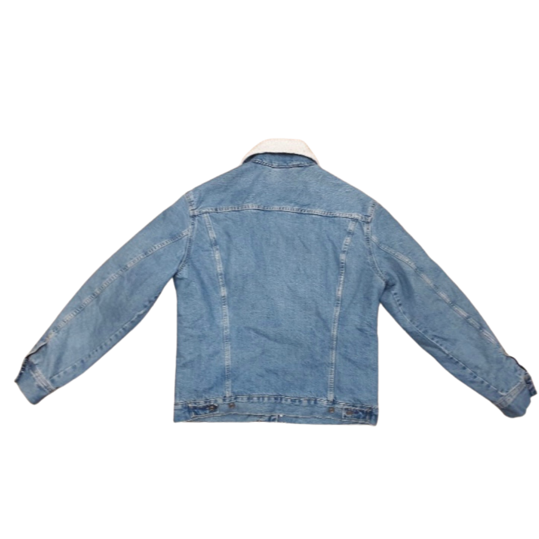 Blue Fleece Lined Vintage Denim Jacket