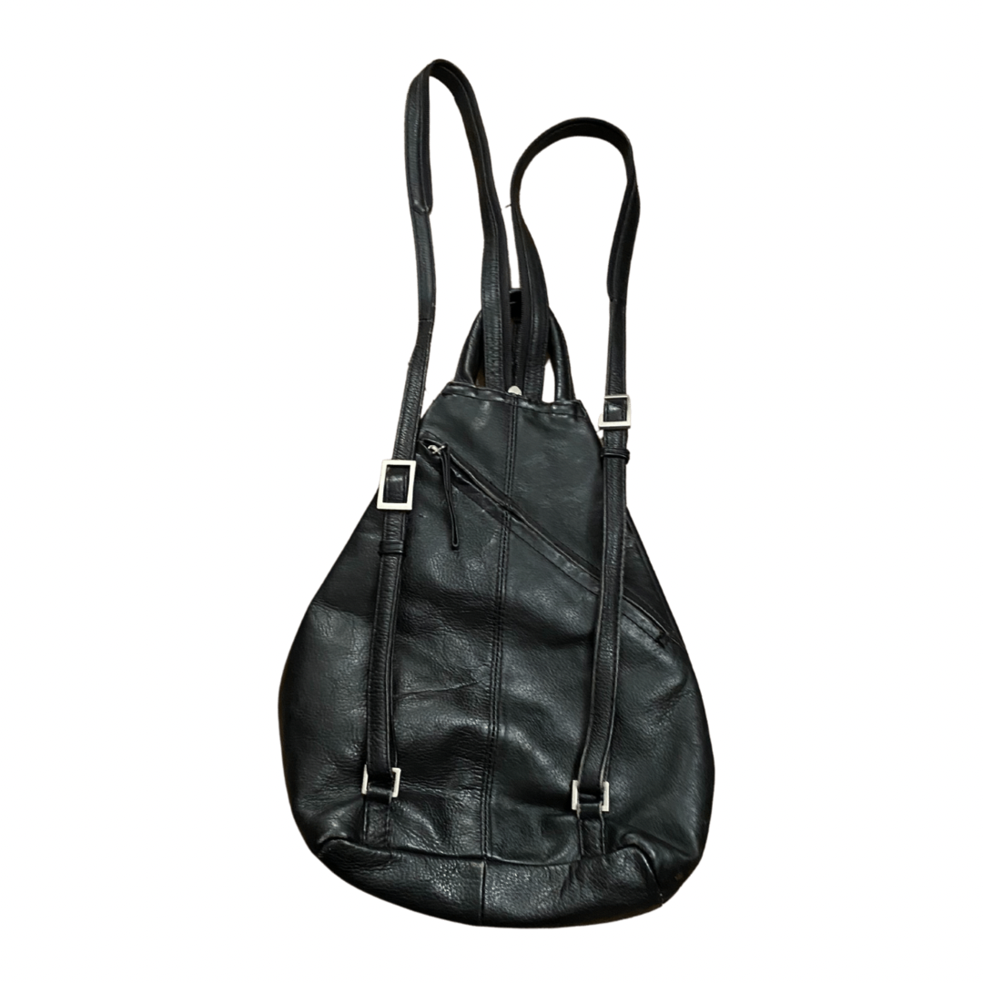 Small Black Leather Vintage Backpack