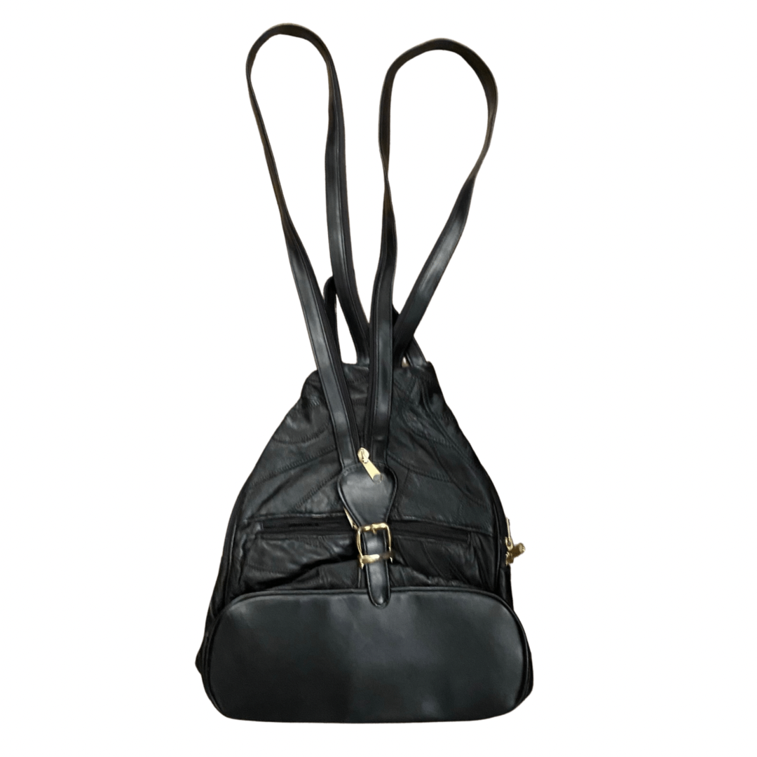 Black Leather Vintage Backpack