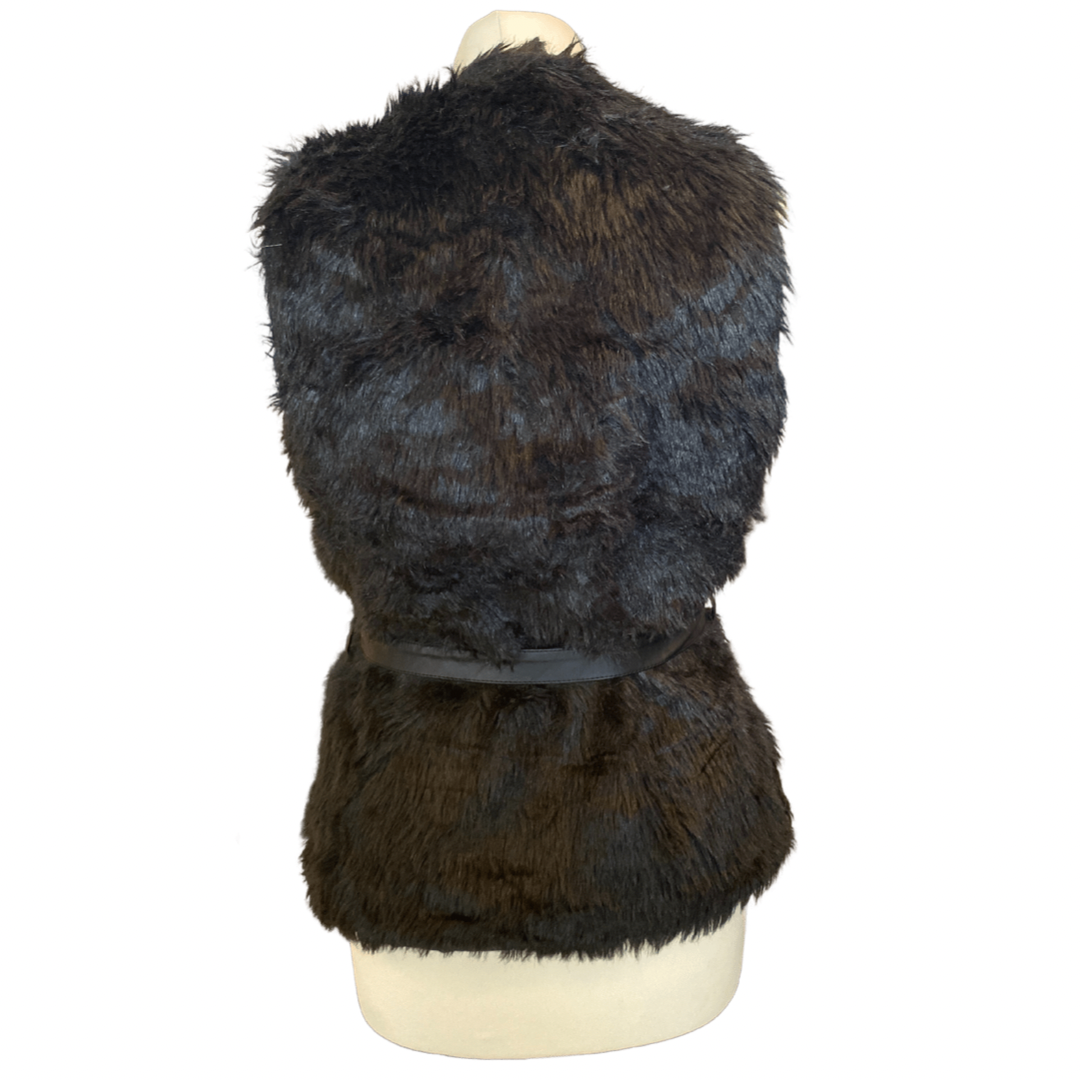 Black Faux Fur Vintage Gilet
