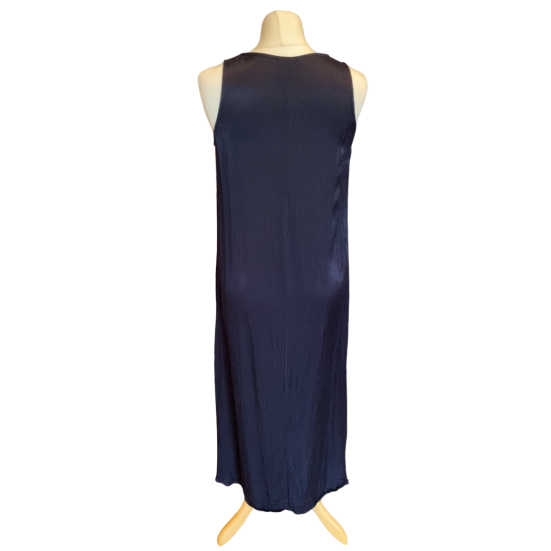 Blue Sleeveless Vintage Midi Dress