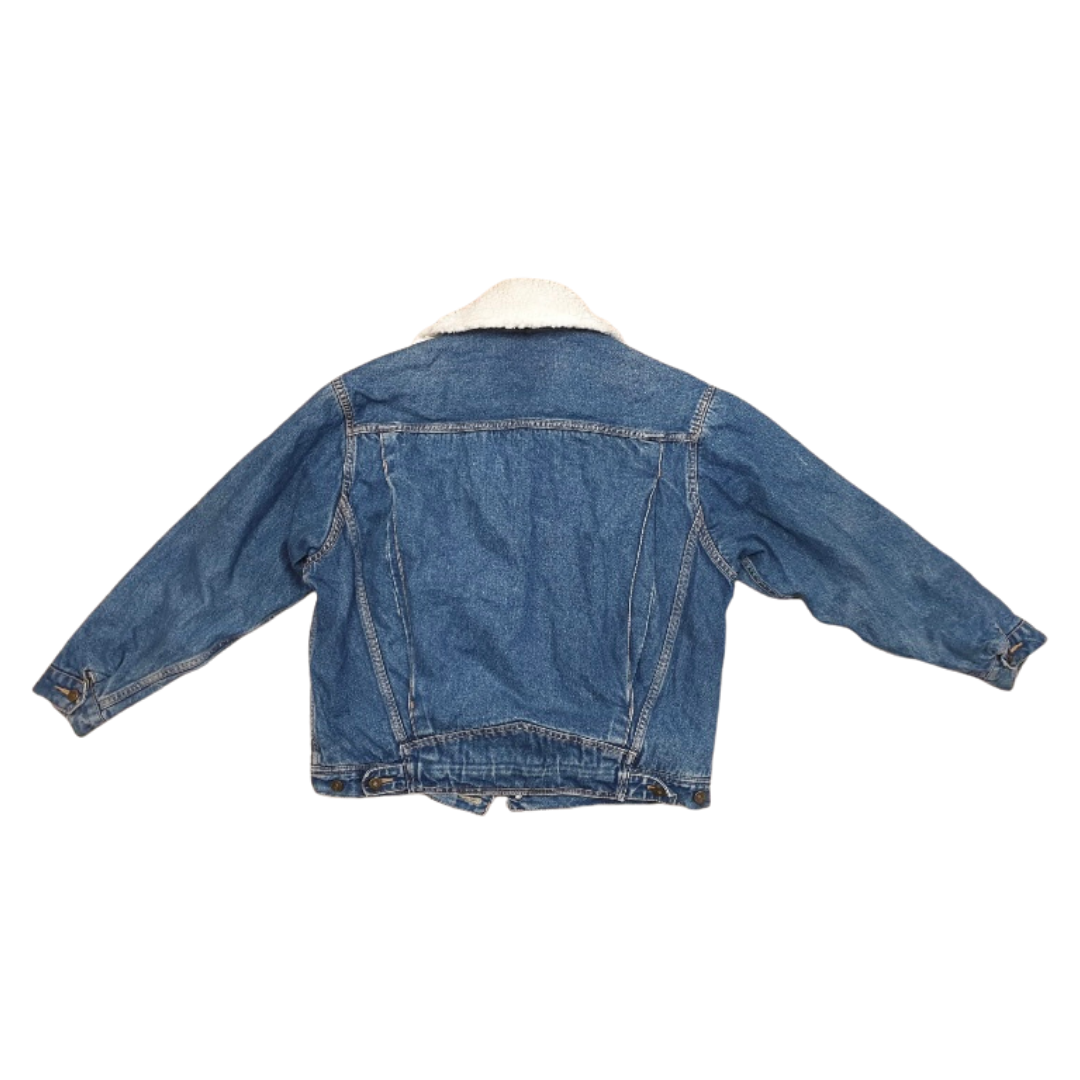 Blue Fleece Lined Vintage Denim Jacket