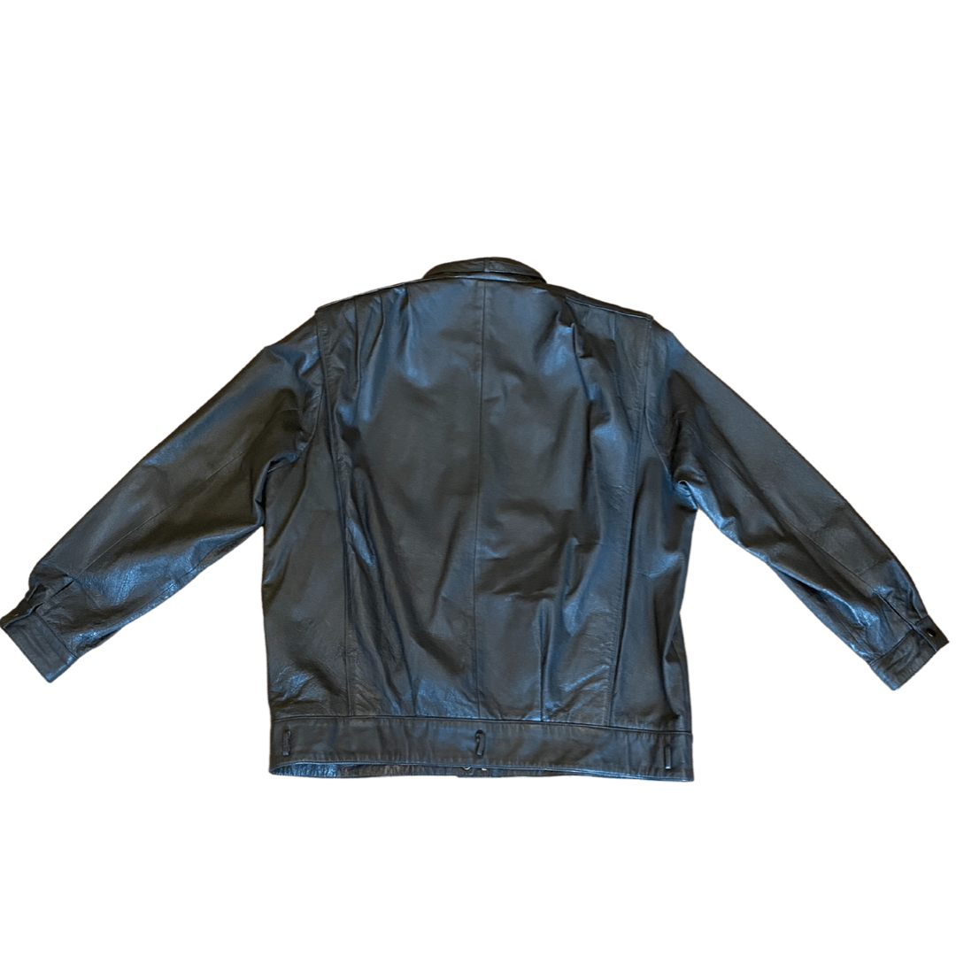 Grey Italian Leather Vintage Jacket