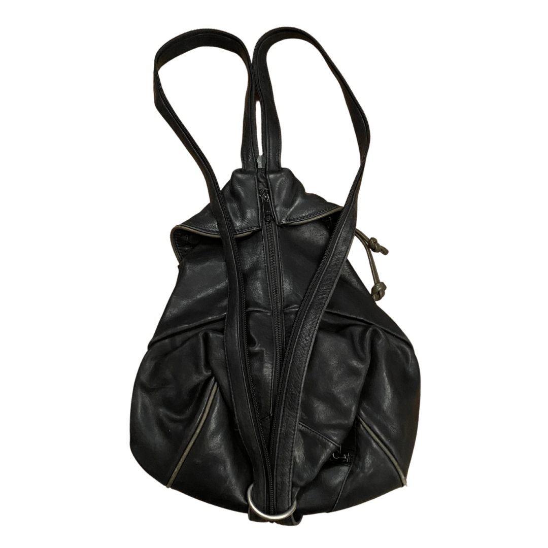 Black Leather Vintage Backpack