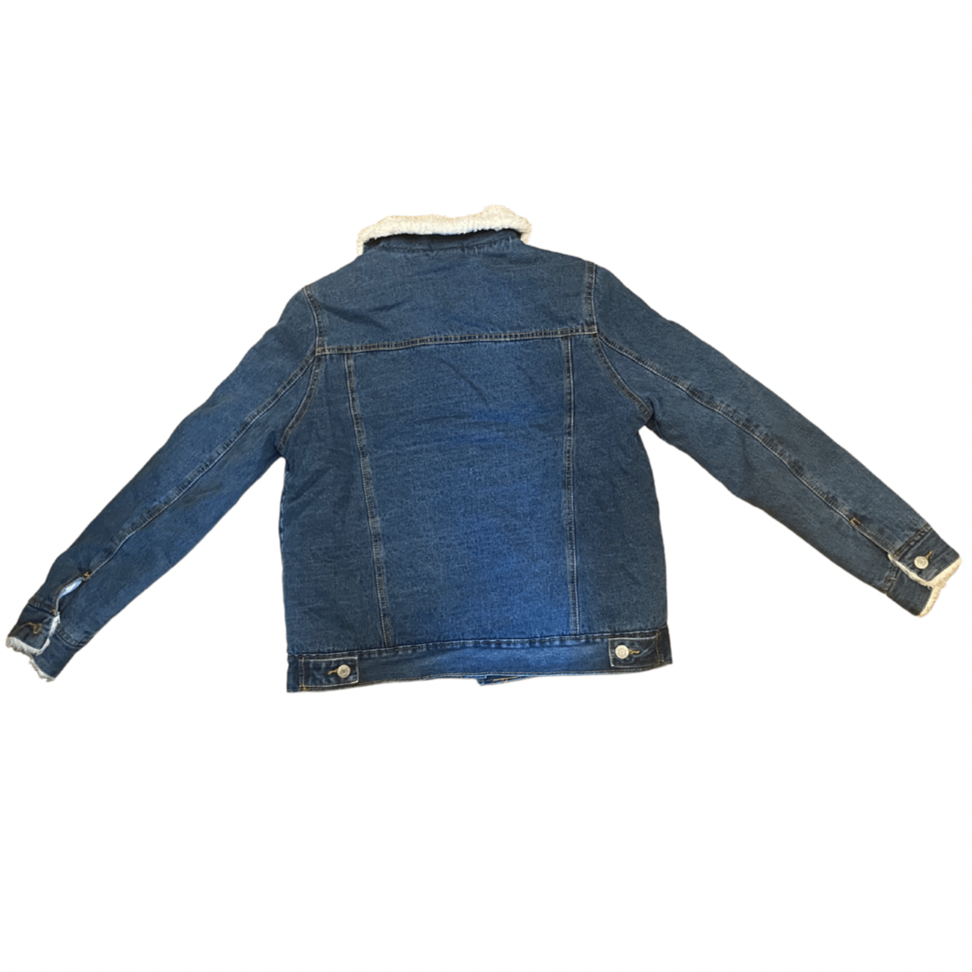 Blue Fleece Lined Vintage Denim Jacket