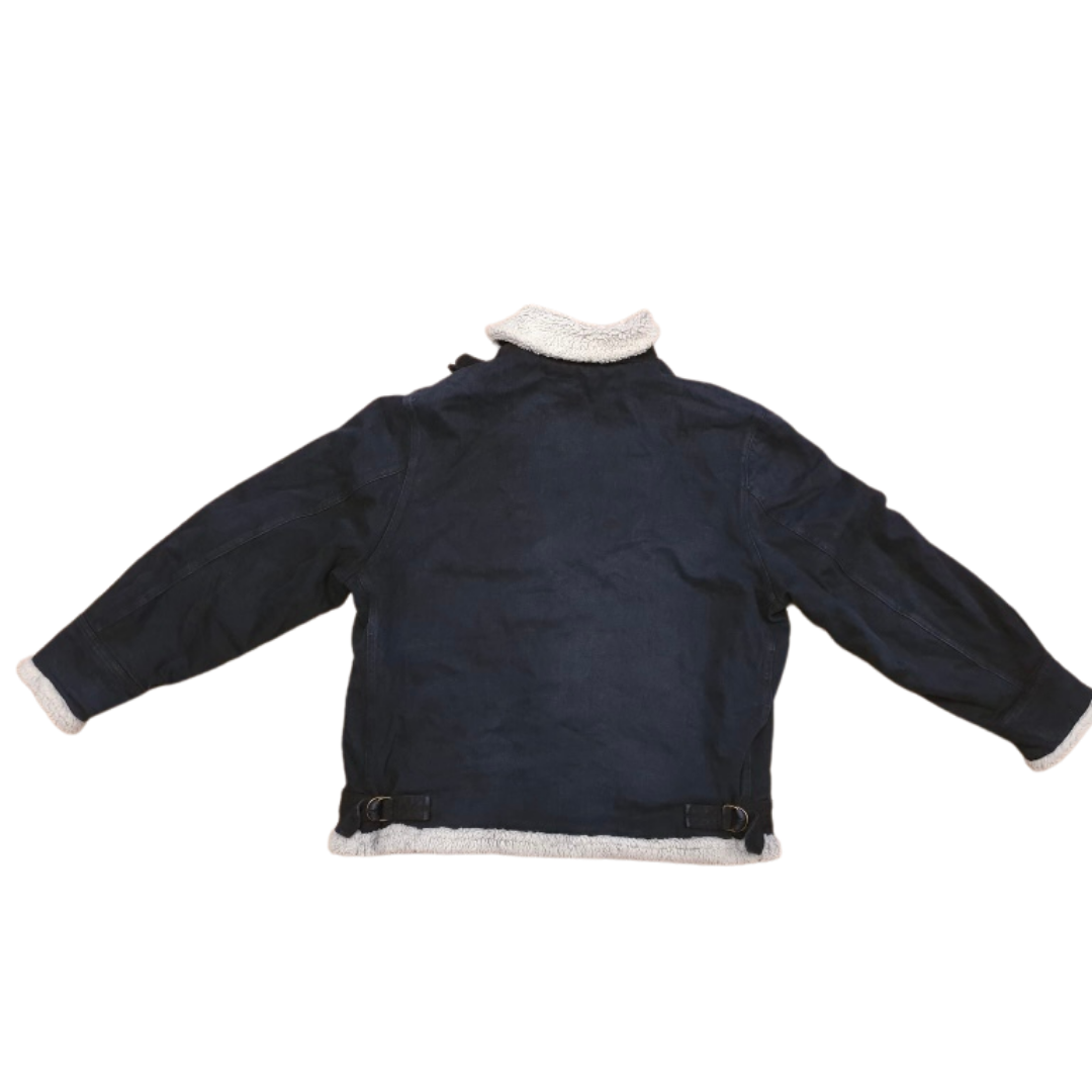 Black Fleece Lined Vintage Denim Jacket