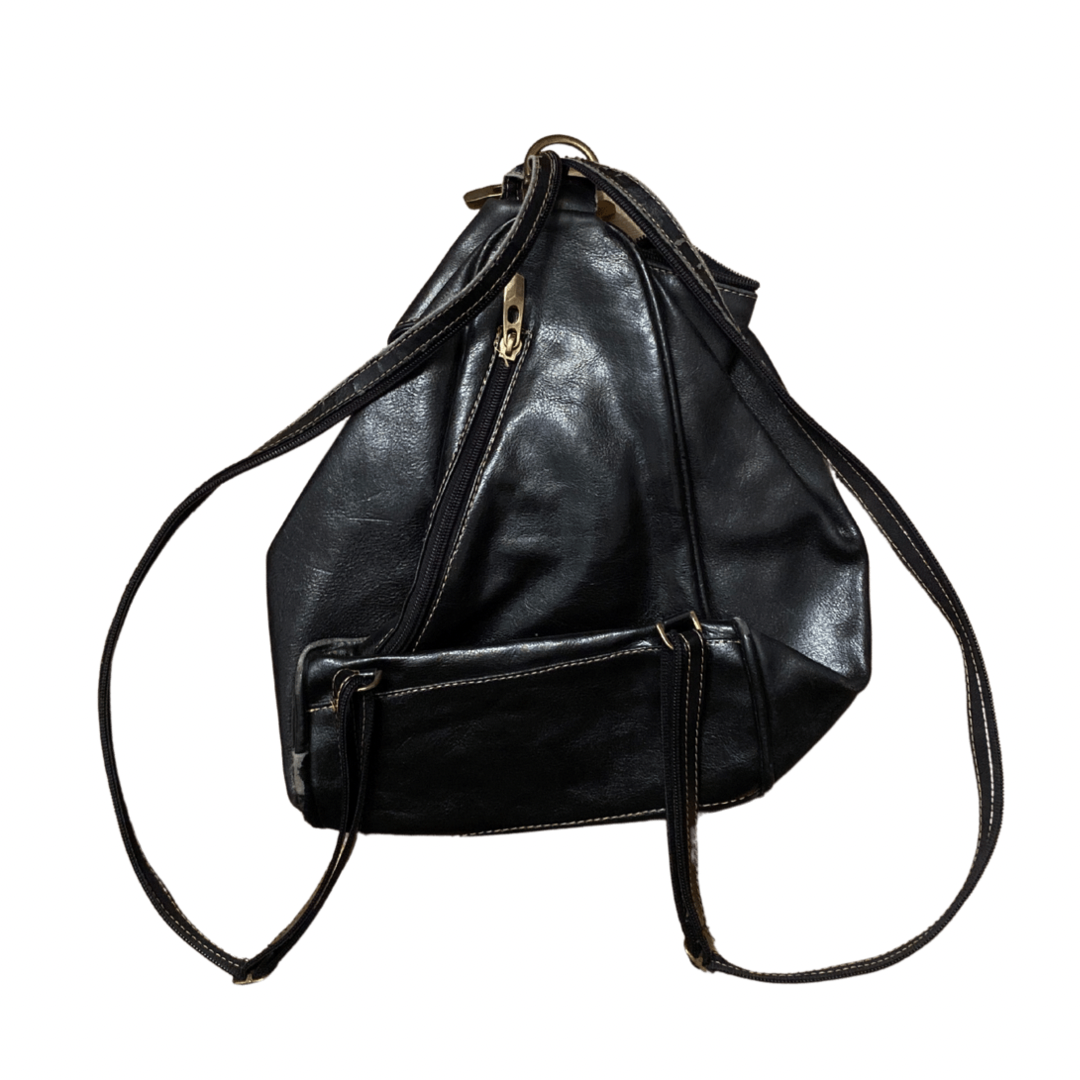 Black Leather Vintage Backpack