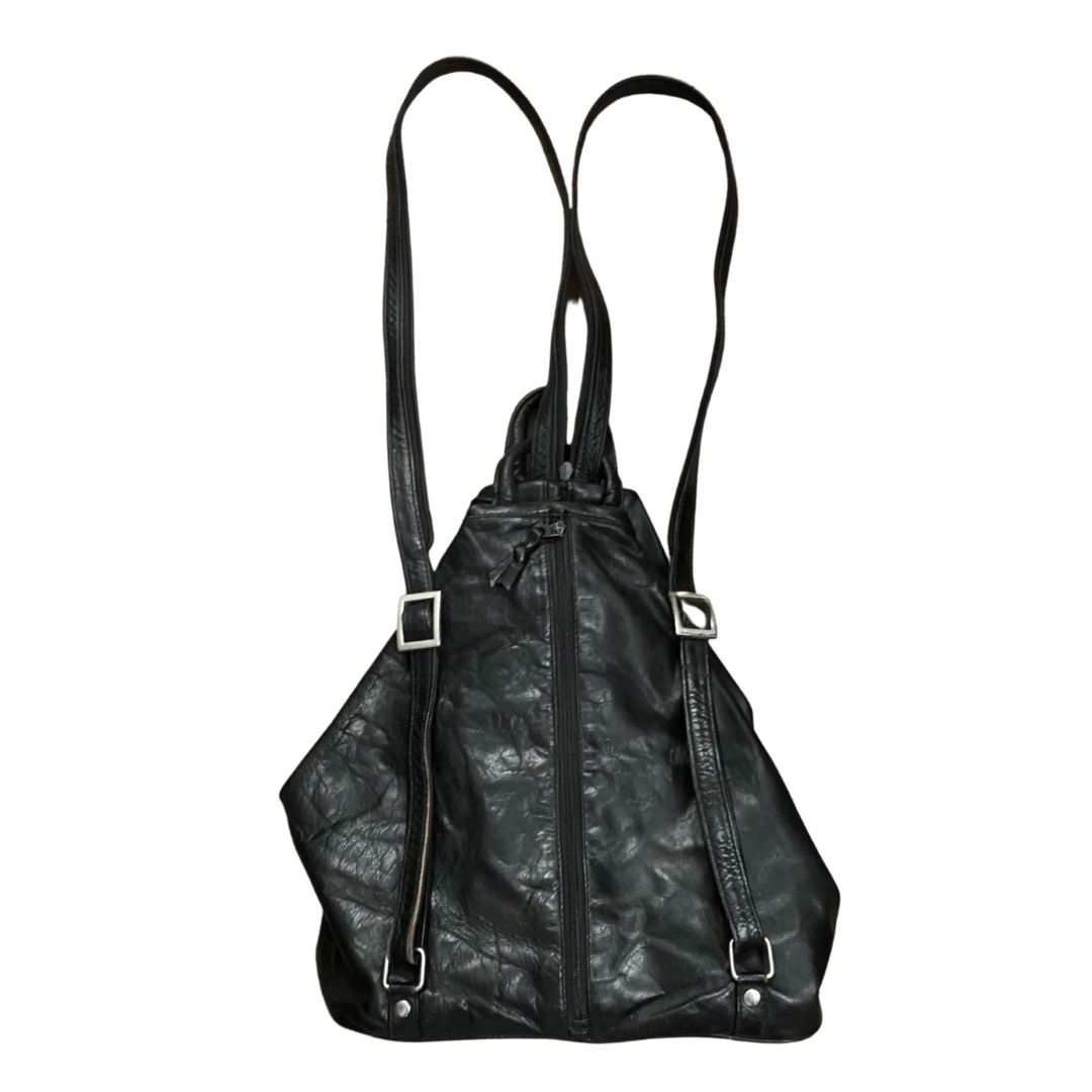 Black Leather Vintage Backpack