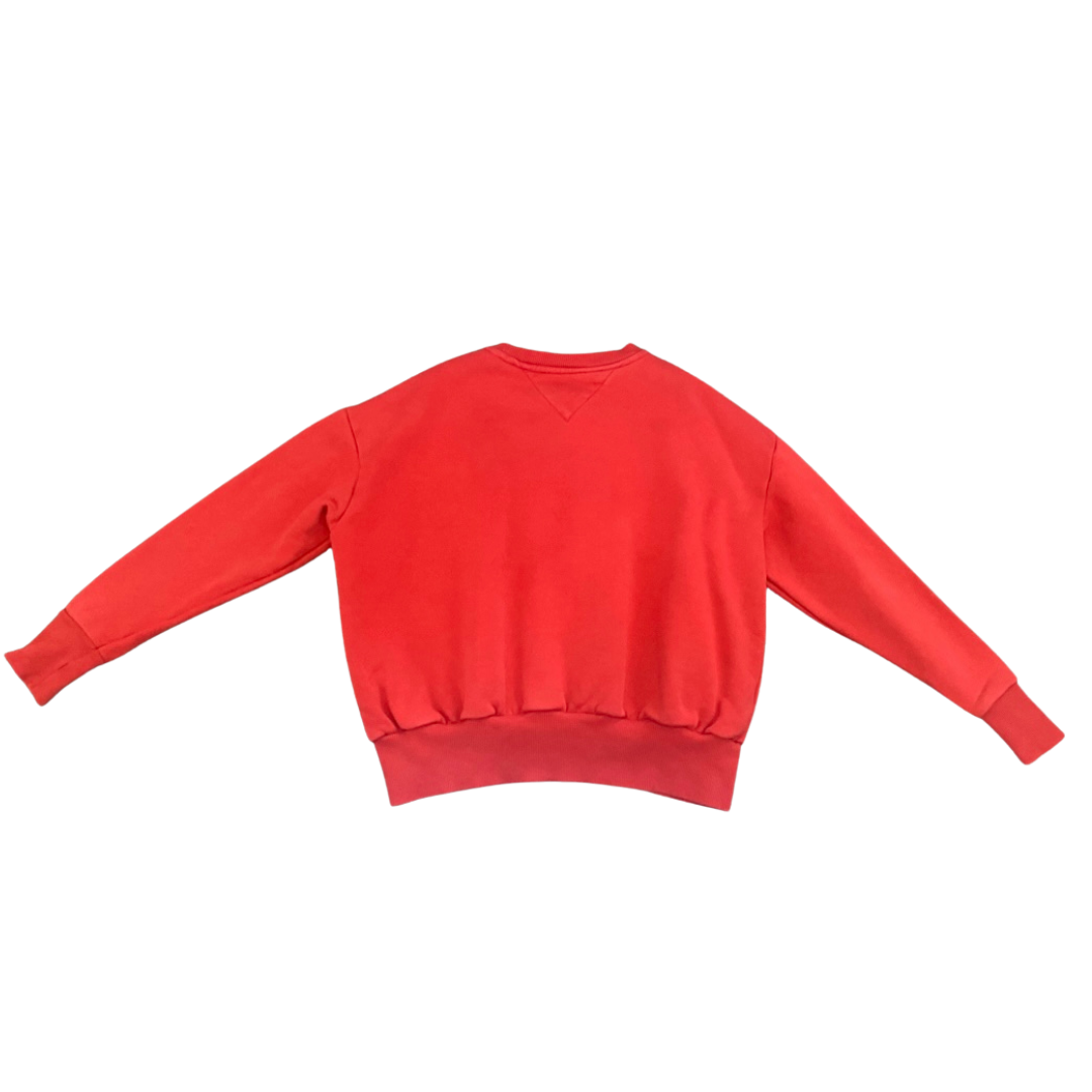 Red Oversized Vintage Tommy Hilfiger Crew Neck Jumper