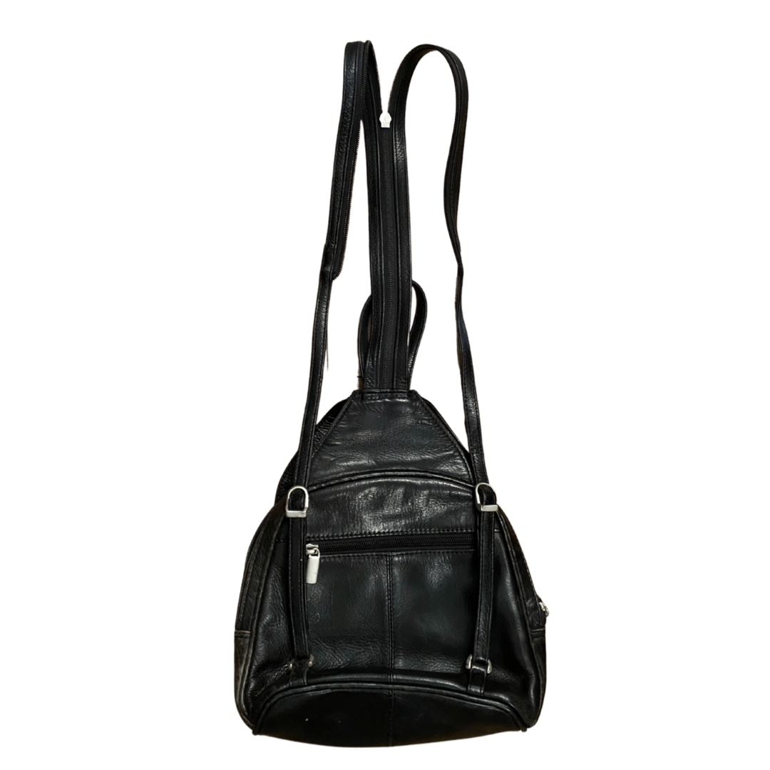 Black Leather Vintage Backpack
