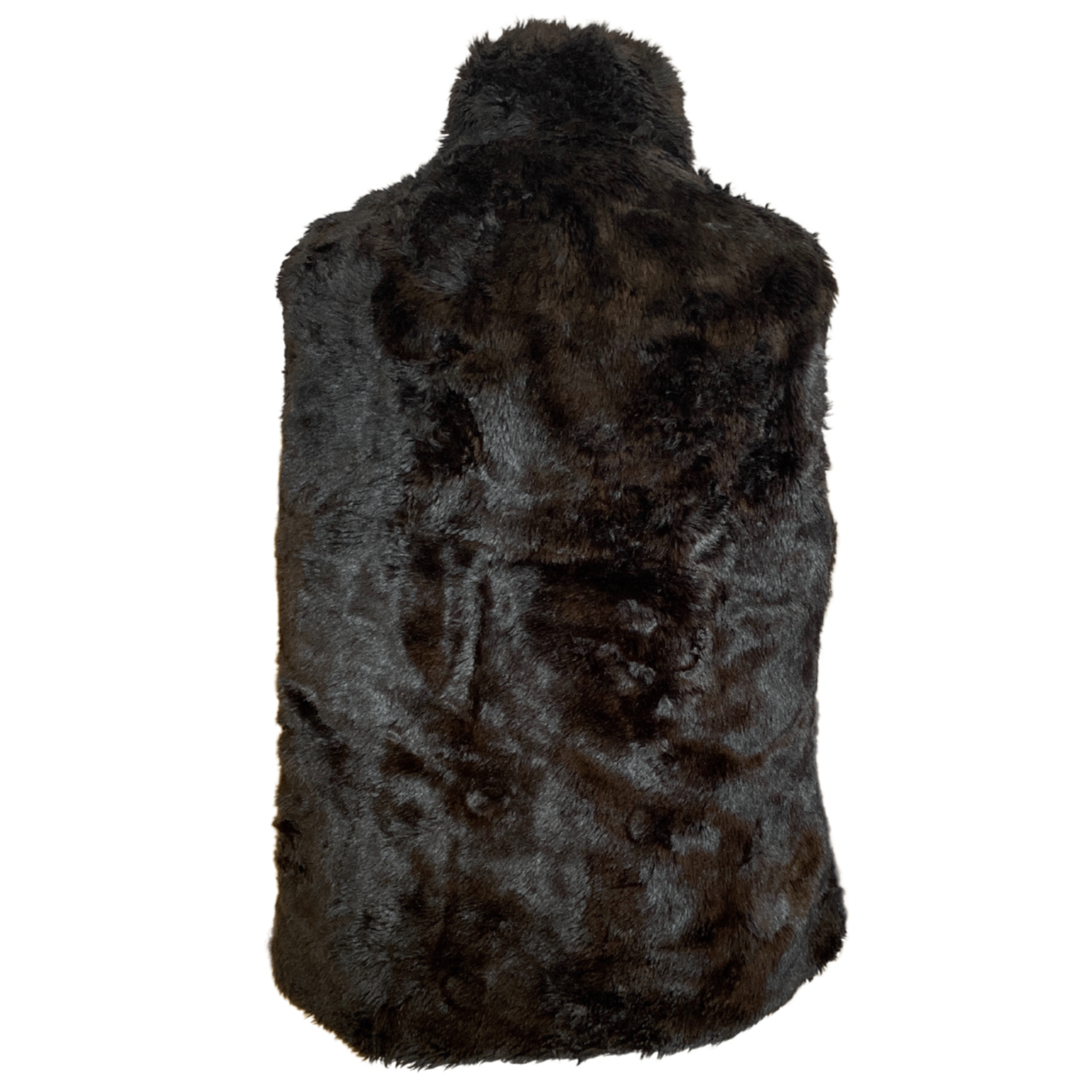 Black Faux Fur Vintage Gilet