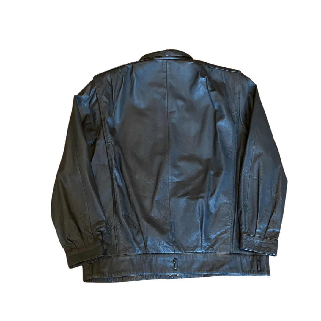 Grey Italian Leather Vintage Jacket