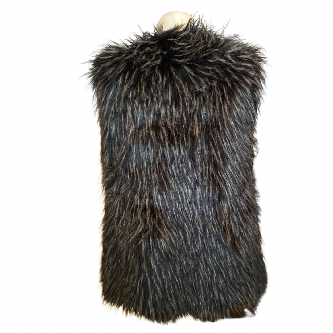 Black Faux Fur Vintage Gilet