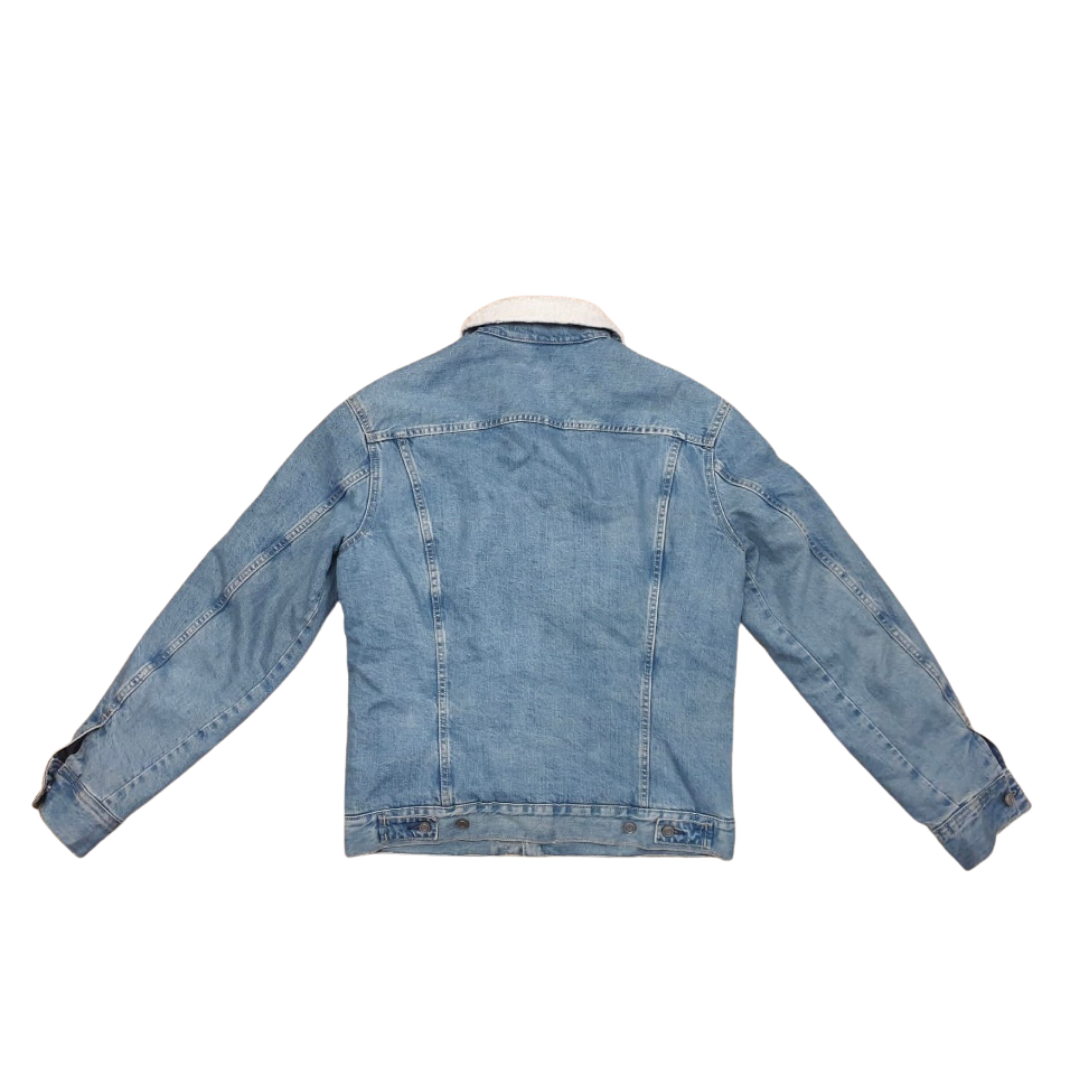 Blue Fleece Lined Vintage Denim Jacket
