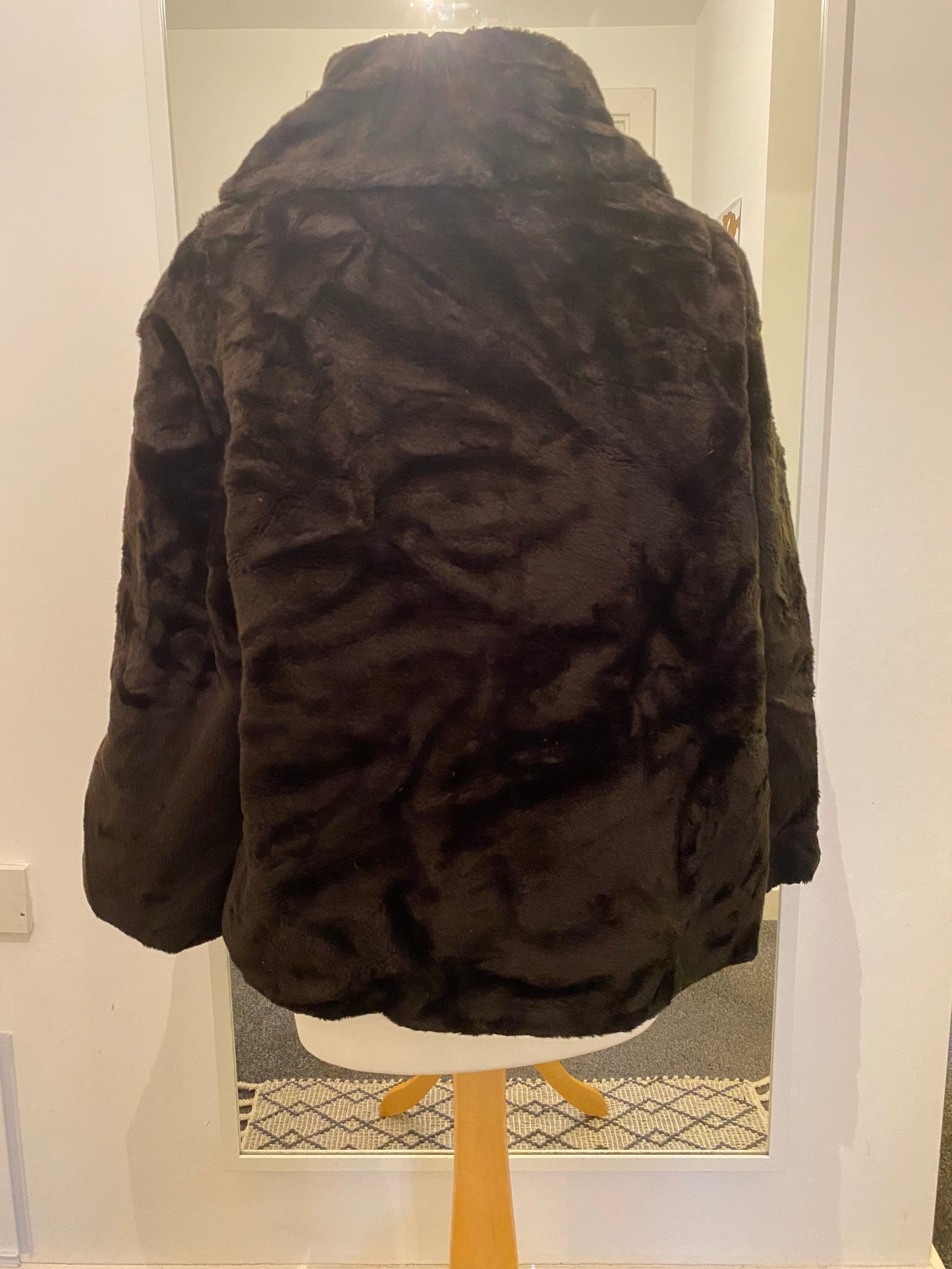 Dark brown faux fur vintage jacket