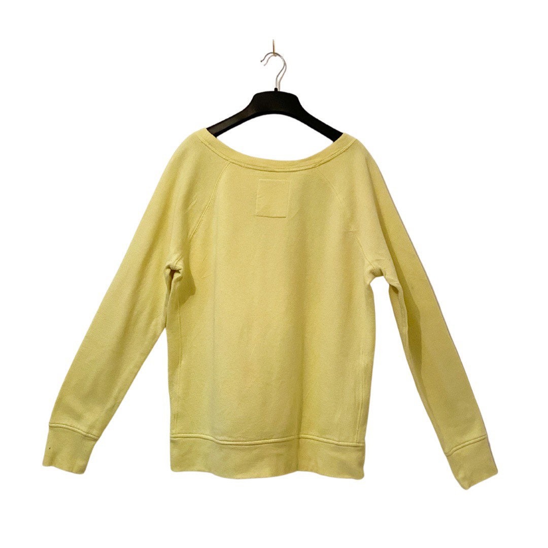 Yellow vintage crew neck jumper with zips on the side