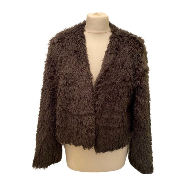 Purple-y grey faux fur vintage jacket