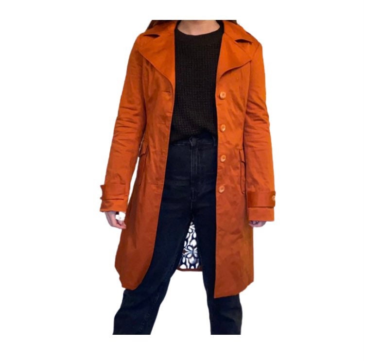 Burnt orange vintage trench coat
