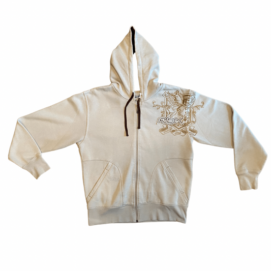 Cream Vintage Reebok Zip-Up Hoodie