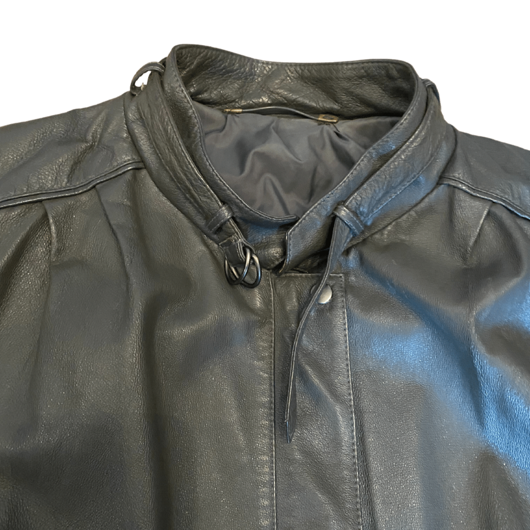Grey Italian Leather Vintage Jacket