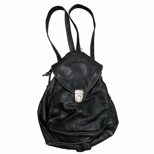 Black Leather Vintage Backpack