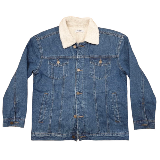 Blue Fleece Lined Vintage Denim Jacket