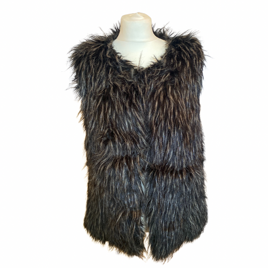 Black Faux Fur Vintage Gilet