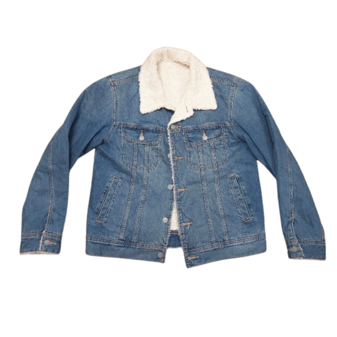 Blue Fleece Lined Vintage Denim Jacket