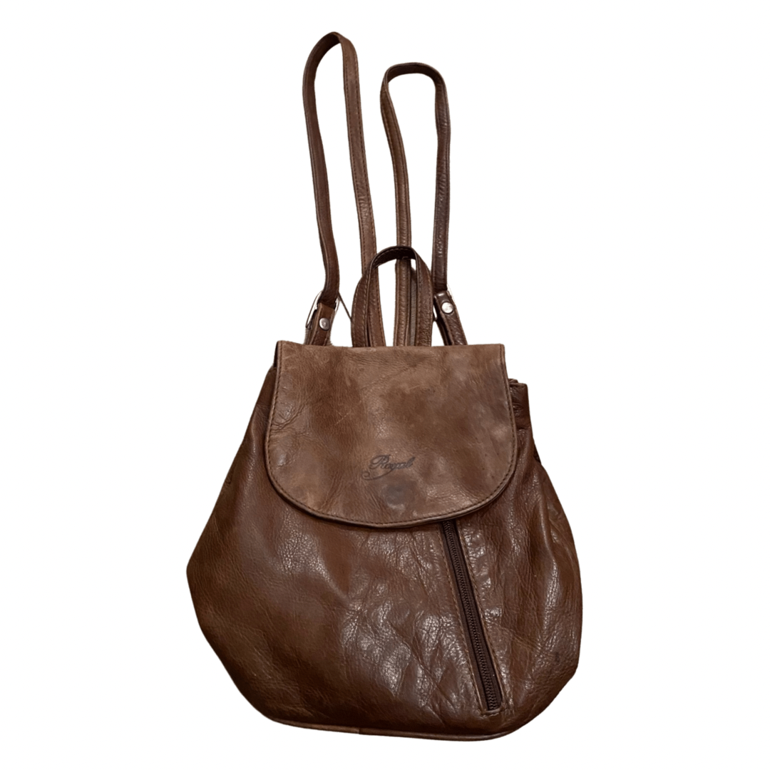 Small Brown Leather Vintage Backpack