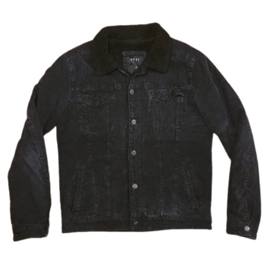 Black Fleece Lined Vintage Denim Jacket