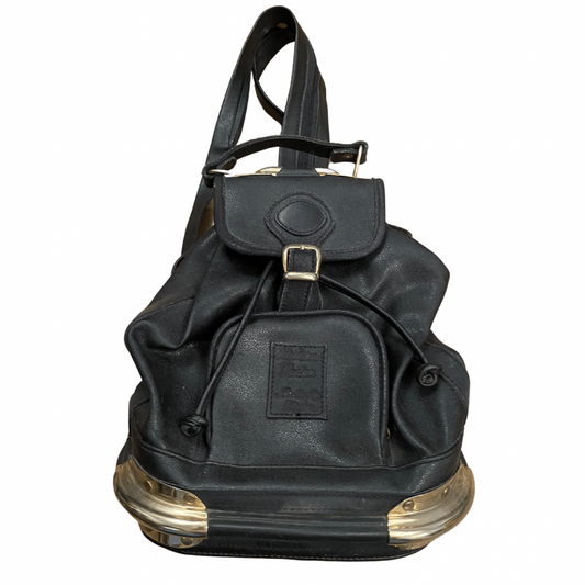 Black Leather Vintage Backpack