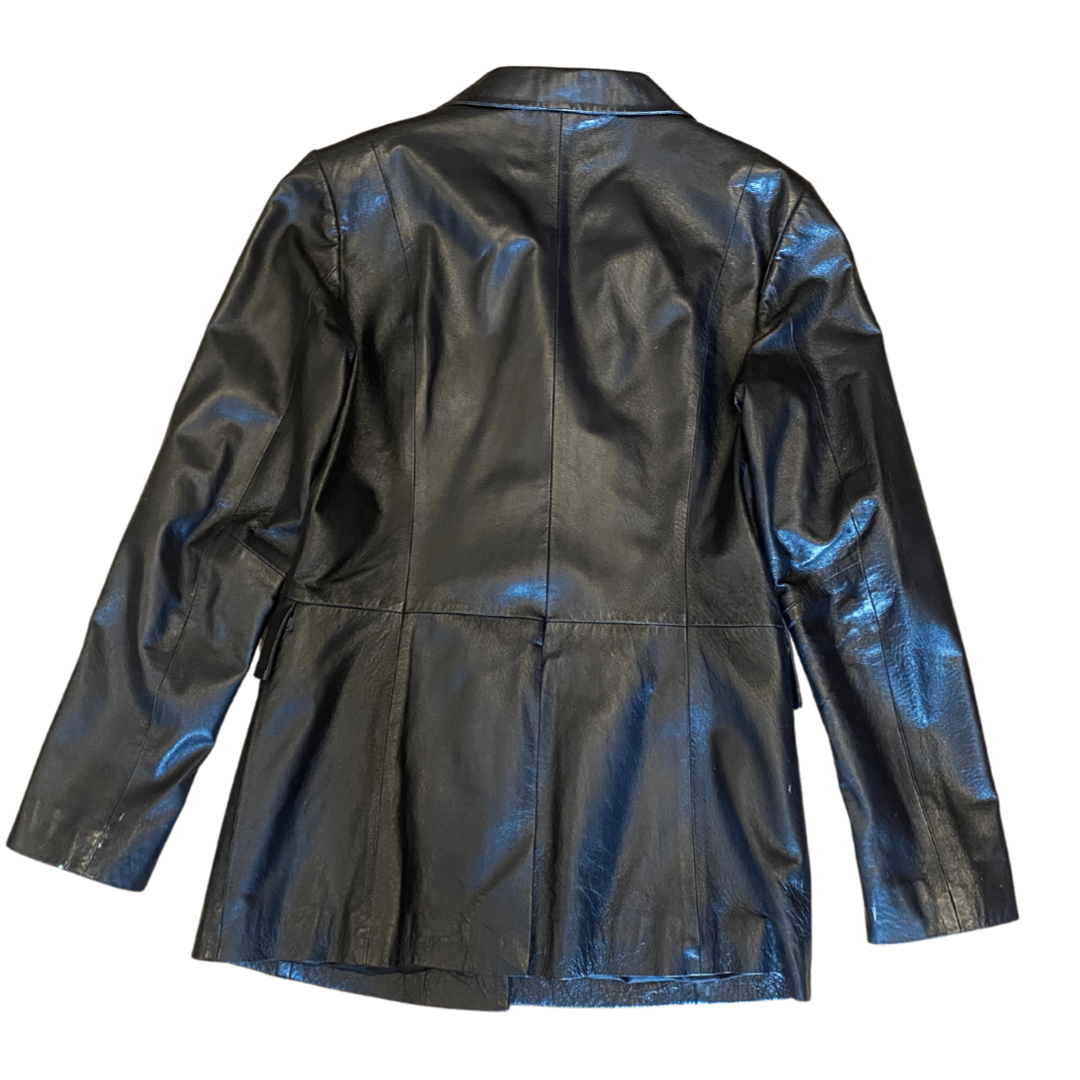 Black Blazer Style Italian Leather Vintage Jacket