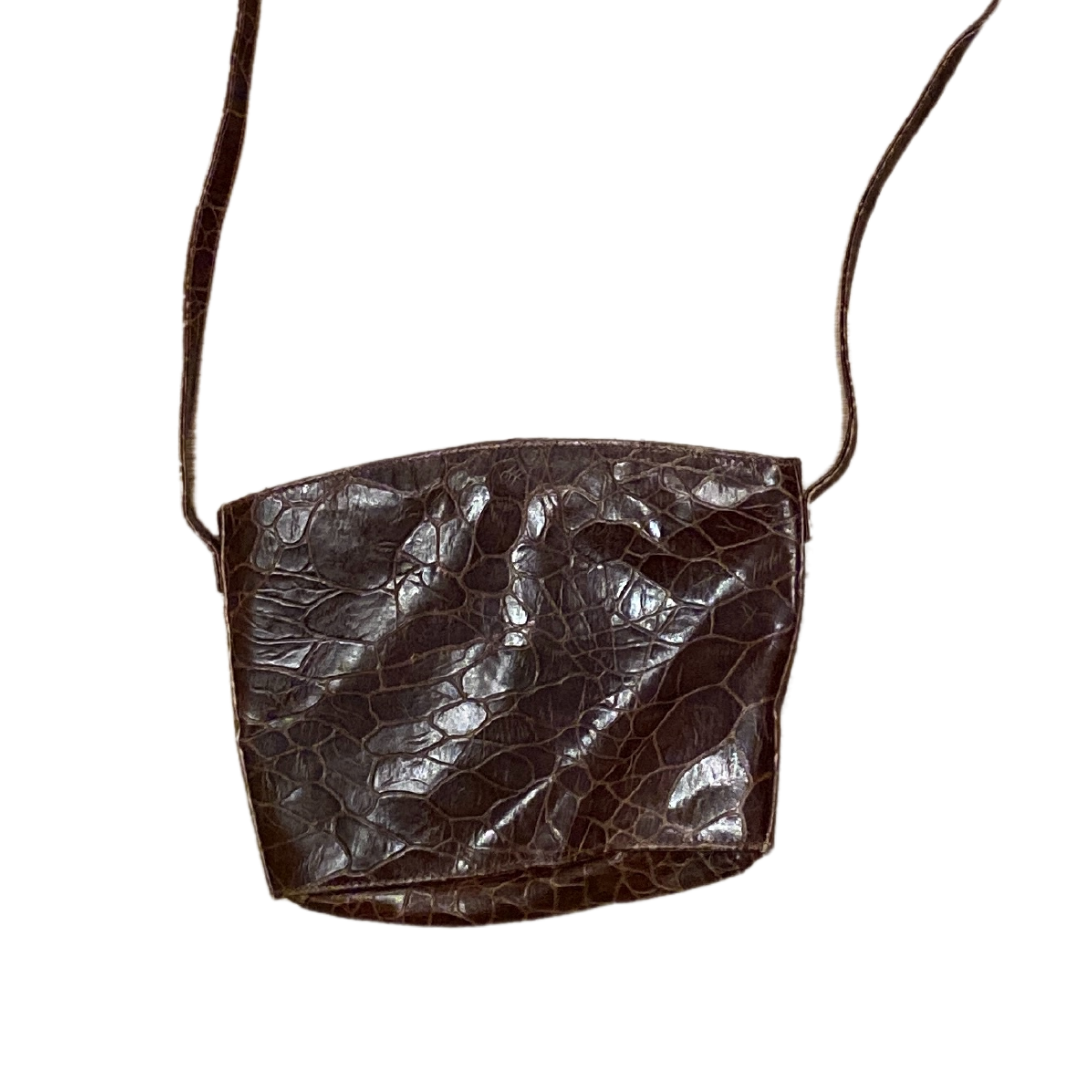 Burgundy Leather Snake Print Vintage Shoulder Strap Handbag