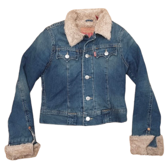 Blue Levi’s Faux Fur Lined Vintage Denim Jacket