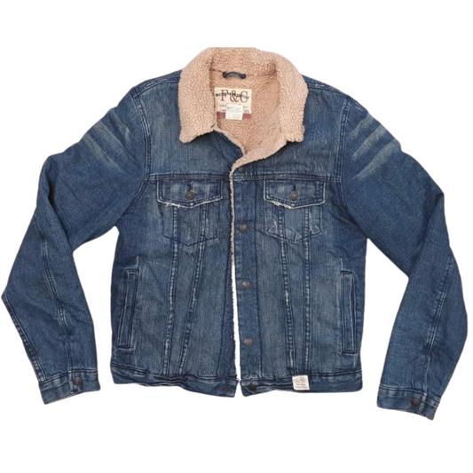 Blue Fleece Lined Vintage Denim Jacket