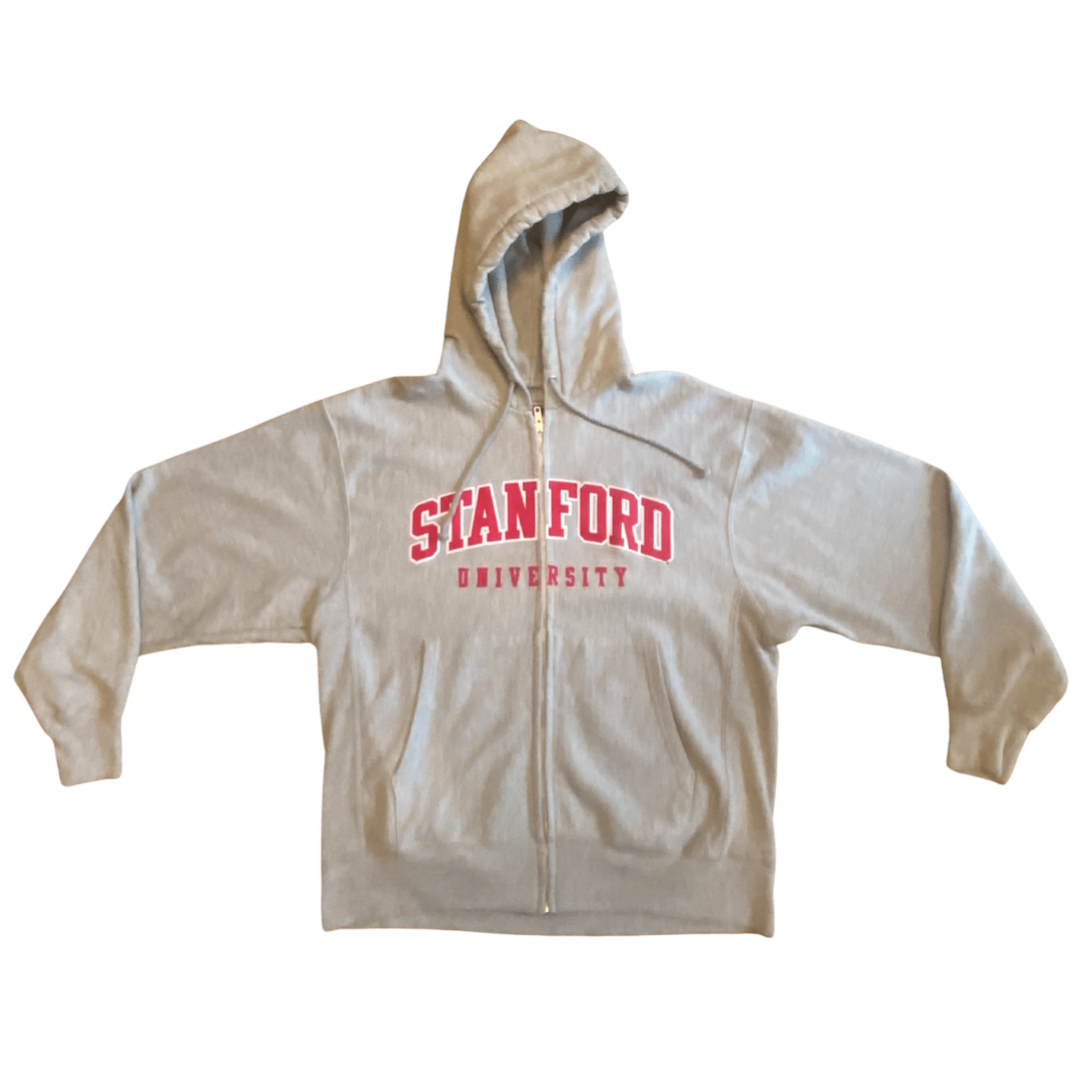 Grey Oversized Vintage Stanford University Hoodie