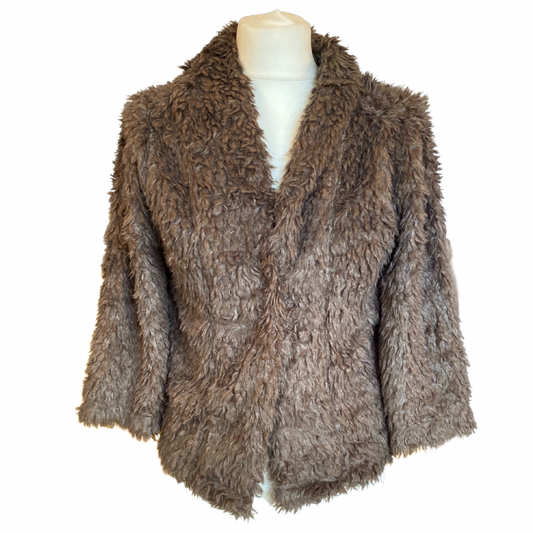 Beige Faux Fur Vintage Jacket