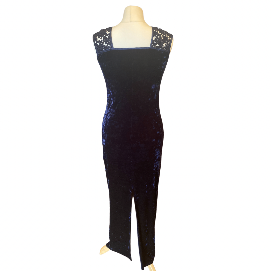 Blue Velvet Vintage Maxi Dress